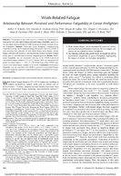 WorkRelated Fatigue Relationship Between Perceived and Performance Fatigability in Career Firefighters
