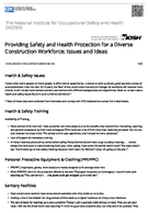 Providing Safety and Health Protection for a Diverse Construction Workforce Issues and Ideas