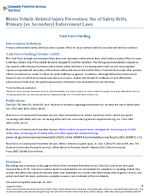 Motor VehicleRelated Injury Prevention Use of Safety Belts Primary vs Secondary Enforcement Laws