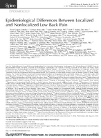Epidemiological differences between localized and nonlocalized low back pain