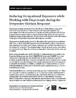 Reducing occupational exposures while working with dispersants during the Deepwater Horizon response