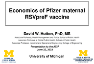 Economics of Pfizer maternal RSVpreF vaccine