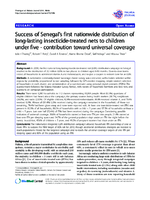 Success of Senegals first nationwide distribution of longlasting insecticidetreated nets to children under five  contribution toward universal coverage