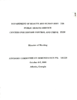 Minutes of meeting  Advisory Committee on Immunization Practices October 67 1992 Atlanta Georgia