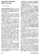 Appraising scientists and their jobs