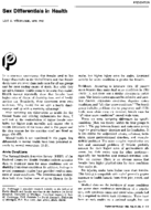 Sex Differentials In Health