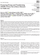 Protecting Privacy and Transforming COVID19 Case Surveillance Datasets for Public Use