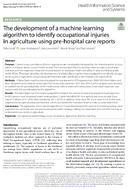 The development of a machine learning algorithm to identify occupational injuries in agriculture using prehospital care reports