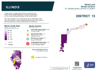 IL Congressional District 13 Stroke and Stroke Centers Map 118th Congress