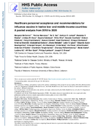 Healthcare personnel acceptance and recommendations for influenza vaccine in twelve low and middleincome countries A pooled analysis from 2018 to 2020