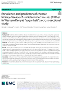 Prevalence and Predictors of Chronic Kidney Disease of Undetermined Causes CKDu in Western Kenyas Sugar Belt A CrossSectional Study