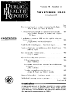 Public Health Rep v 74 no 11  table of contents