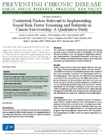 Contextual Factors Relevant to Implementing Social Risk Factor Screening and Referrals in Cancer Survivorship A Qualitative Study