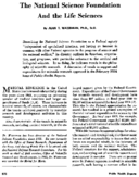 The National Science Foundation and the life sciences