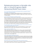 Badania przesiewowe w kierunku raka puc w ramach Programu Opieki Zdrowotnej World Trade Center 2015