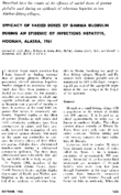 Efficacy of varied doses of gamma globulin during an epidemic of infectious hepatitis Hoonah Alaska 1961