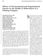 Effects of Environmental and Organizational Factors on the Health of Shiftworkers of a Printing Company