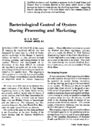 Bacteriological control of oysters during processing and marketing