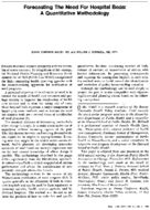 Forecasting the need for hospital beds a quantitative methodology