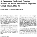 A geographic analysis of counties without an active nonFederal physician United States 196371