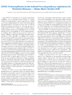 COVID19 Among Workers in the Seafood Processing Industry Implications for Prevention Measures  Alaska MarchOctober 2020