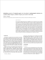 Identifying sources of respirable quartz and silica dust in underground coal mines in southern West Virginia western Virginia and eastern Kentucky