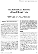 Medicares Effects On Medical Care The Medical Care Activities Of Local Health Units
