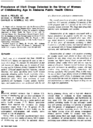 Prevalence of illicit drugs detected in the urine of women of childbearing age in Alabama public health clinics