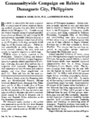 Communitywide Campaign On Rabies In Dumaguete City Philippines