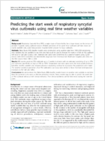 Predicting the start week of respiratory syncytial virus outbreaks using real time weather variables