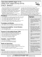 2008 Gaza Strip UNRWA Ages 1315 Global Youth Tobacco Survey GYTS Fact Sheet