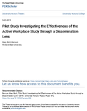 Pilot study investigating the effectiveness of the Active Workplace Study through a dissemination lens
