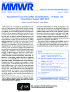 Sexual Intercourse Among High School Students  29 States and United States Overall 20052015