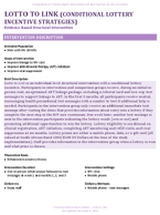 LOTTO TO LINK CONDITIONAL LOTTERY INCENTIVE STRATEGIES