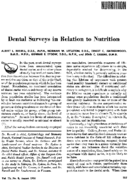 Dental surveys in relation to nutrition