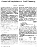 Control of staphylococcal food poisoning