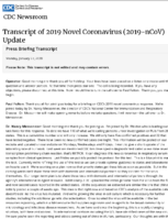Transcript of update on 2019 novel coronavirus response press briefing transcript Monday January 27 2020