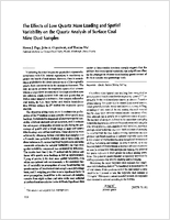 The Effects Of Low Quartz Mass Loading And Spatial Variability On The Quartz Analysis Of Surface Coal Mine Dust Samples