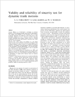 Validity and reliability of sincerity test for dynamic trunk motions
