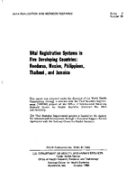 Vital Registration Systems in Five Developing Countries Honduras Mexico Philippines Thailand and Jamaica