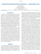 Nonfatal WorkRelated Injuries and Illnesses  United States 2010