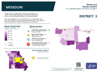 MO Congressional District 03 Stroke and Stroke Centers Map 118th Congress