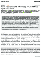 Plasma Proteins Related to Inflammatory Diet Predict Future Cognitive Impairment