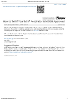 How to Tell If Your N95 Respirator Is NIOSH Approved