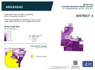 AR Congressional District 04 Stroke and Federally Qualified Health Centers Map 118th Congress
