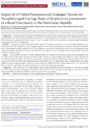 Impact of 13Valent Pneumococcal Conjugate Vaccine on Nasopharyngeal Carriage Rates of Streptococcus pneumoniae in a Rural Community in the Dominican Republic
