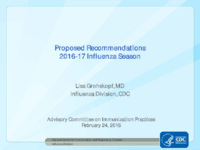 Proposed recommendations 201617 influenza season