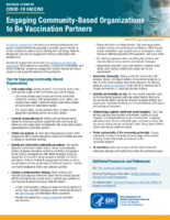Engaging communitybased organizations to be vaccination partners