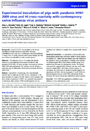 Experimental inoculation of pigs with pandemic H1N1 2009 virus and HI crossreactivity with contemporary swine influenza virus antisera