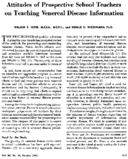 Attitudes Of Prospective School Teachers On Teaching Venereal Disease Information